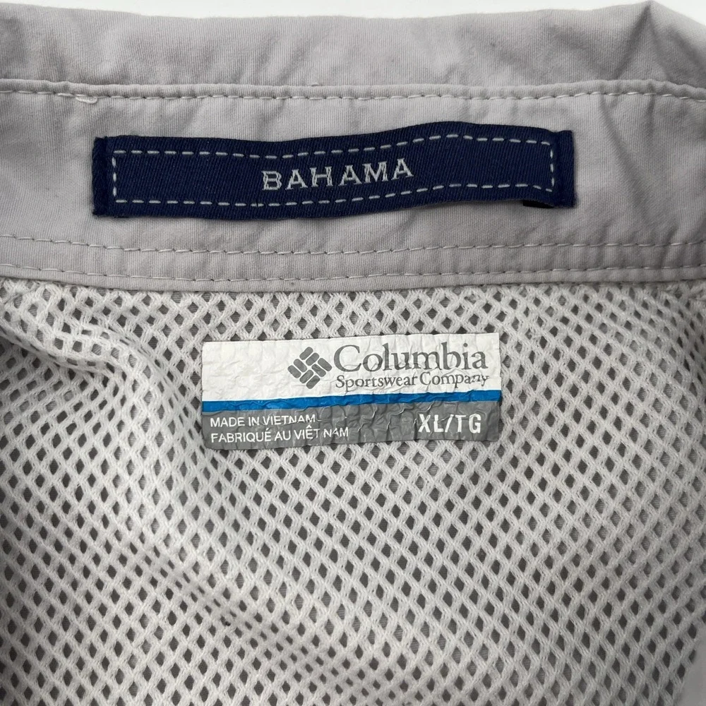 Columbia Bahama PFG Omni-Shade Vented Men's XL Short Sleeve Shirt Fishing Grey